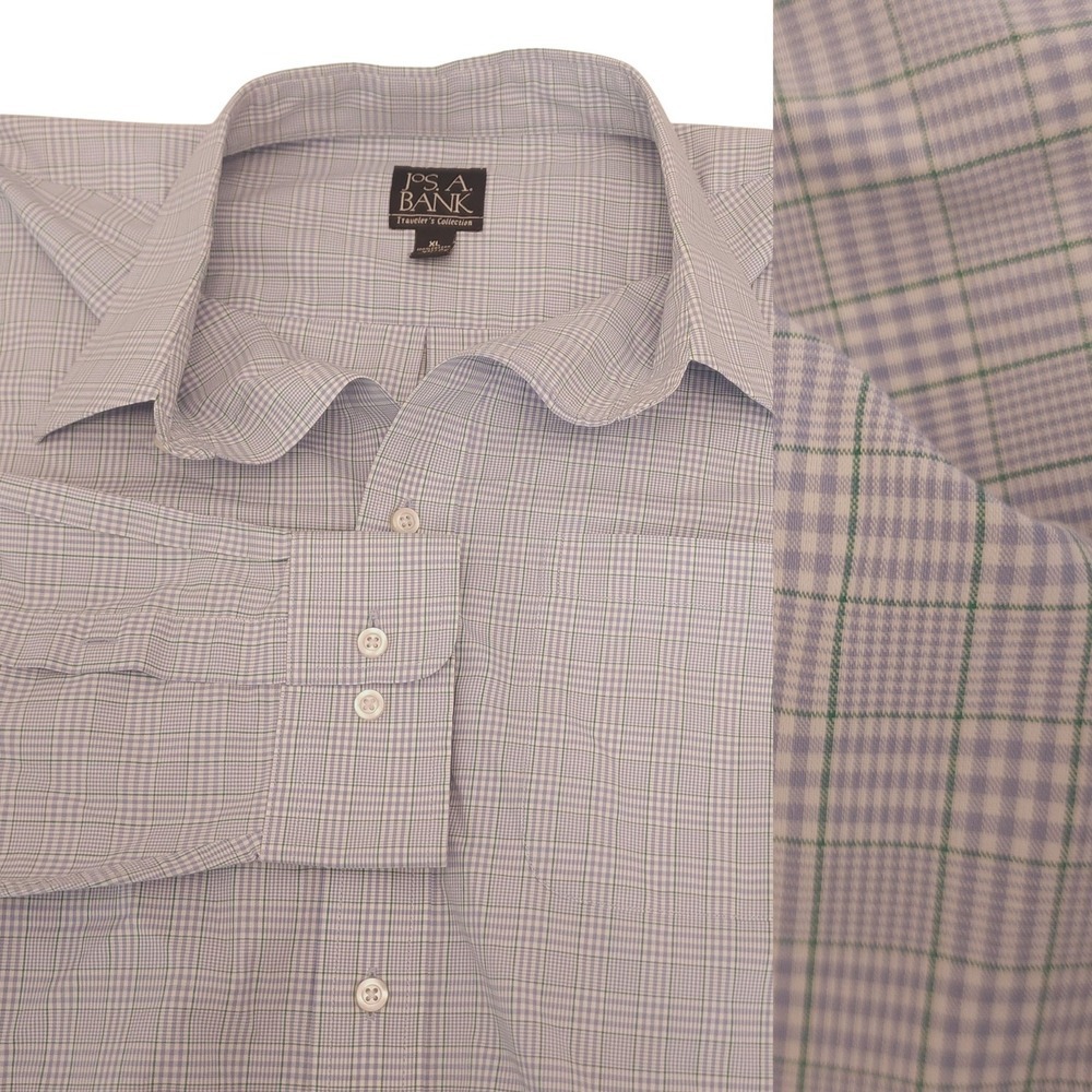 Jos A‎ Bank Traveler Collection Mens XL Plaid Button Down Shirt 100 Cotton
